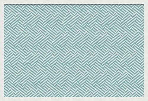 PinPix 36x24 inch Cork Bulletin Board. This Decorative Framed Pin Board Comes with Modeco Zig Zag Aqua Design and Satin White Frame. Ideal for Home, Office Decor or School (PinPix-1628)