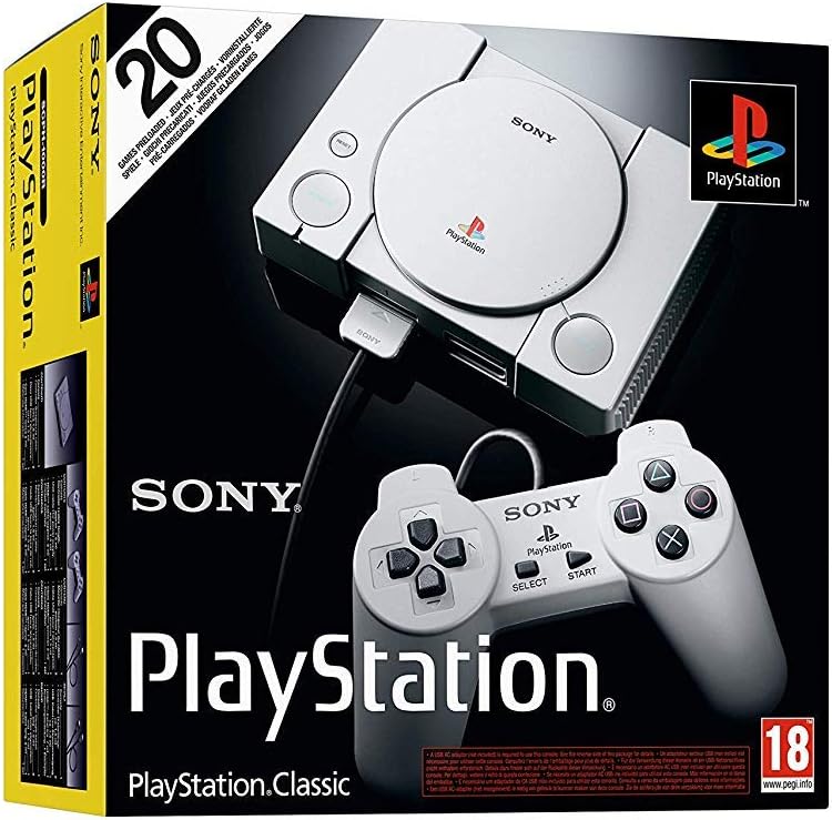 Miniconsola original Sony PlayStation Classic con 20 juegos clásicos (renovada)