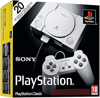 Sony Playstation Classic Console with 20 Classic Playstation Games Pre-Installed Holiday Bundle, Includes Final Fantasy VII, Grand Theft Auto