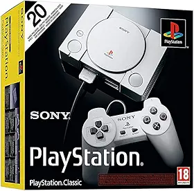 Sony Playstation Classic Console with 20 Classic Playstation Games Pre-Installed Holiday Bundle, Includes Final Fantasy VII, Grand Theft Auto
