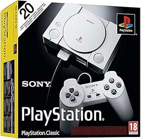 Sony Playstation Classic Console with 20 Classic Playstation Games Pre-Installed Holiday Bundle, Includes Final Fantasy VII, Grand Theft Auto