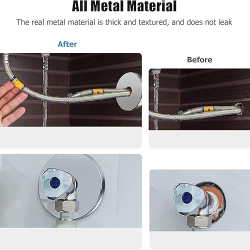 Miniatura 4 de DGBRSM Cubierta de brida de ducha de 3.5 pulgadas, placa de cubierta redonda extra grande para brazos de cabezal de ducha, cromo