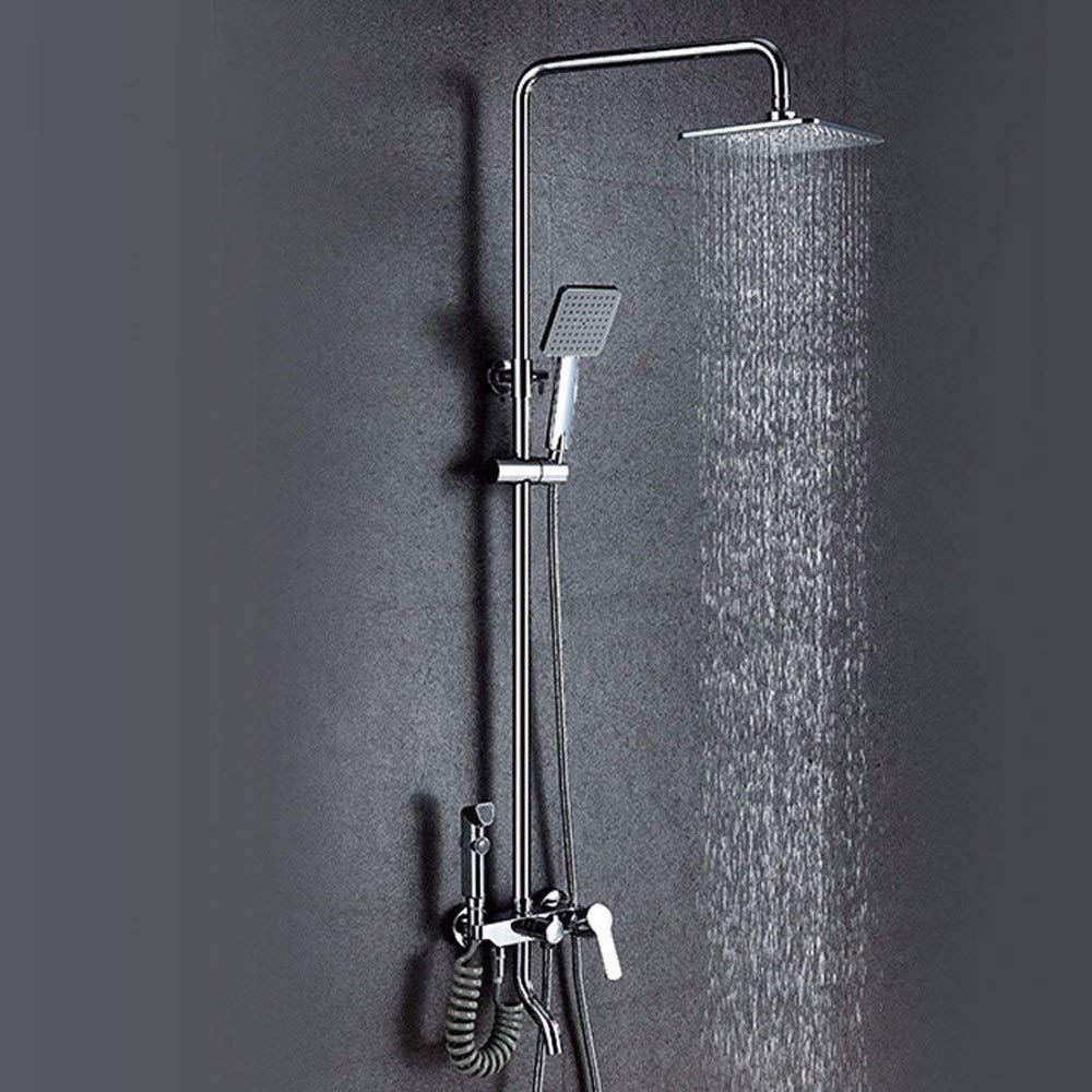 ZQFHSX Ornaments Shower Faucets Bath Waterfall Faucet Bathroom Mixer Tap Rainfall Set Wall Sculpture LWX