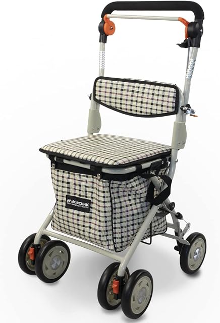 Mobiclinic®, Walker, Shopping Trolley with seat, Folding, Model Coliseo, Single Lever, Steel, European Brand, Padded seat and backrest, Braking System, Bag Removable XXL, Directional Locking