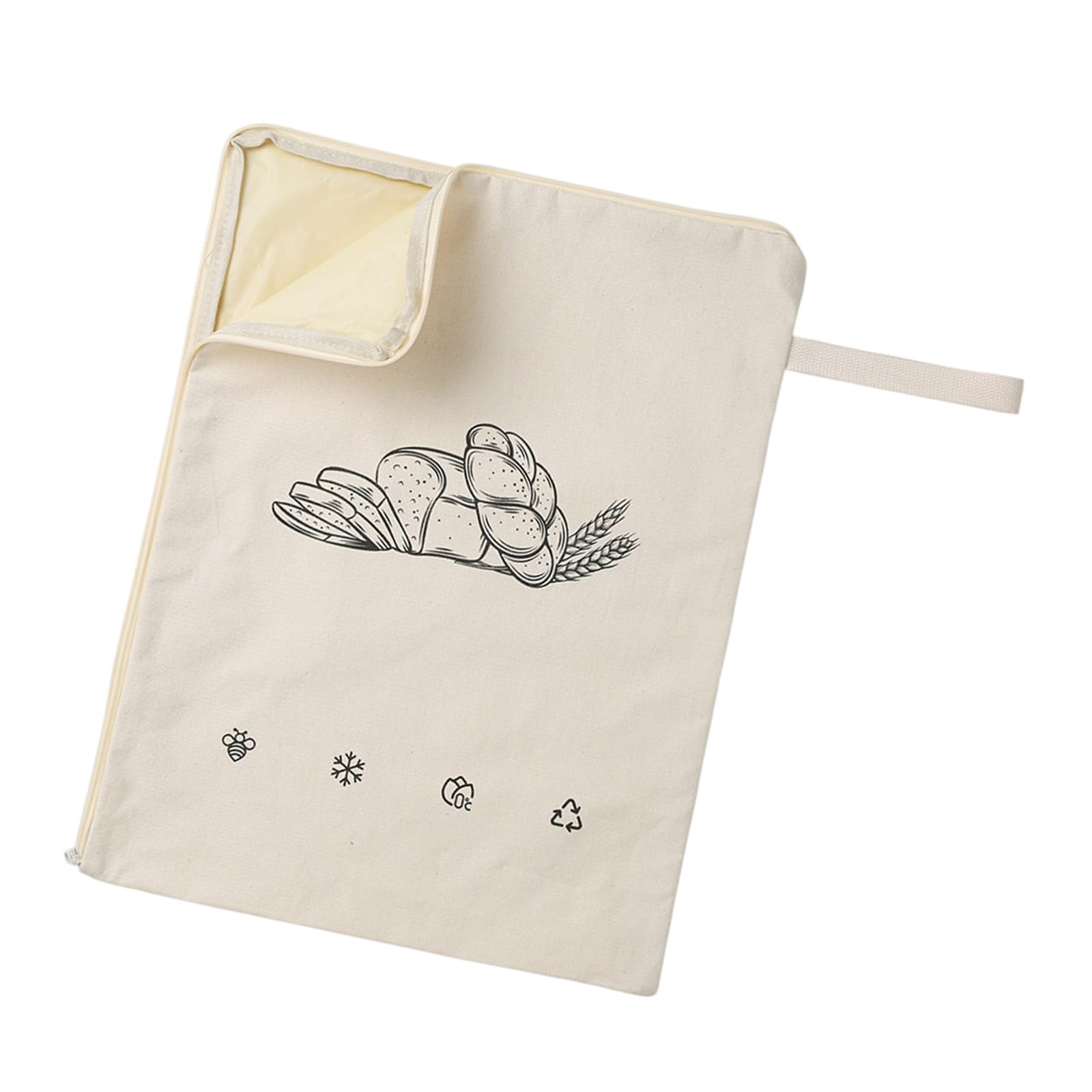 TQUXNGA Sustainable Breathable Bees Wax Fabric Sourdough Bread Bag Storage Pouches with Unique L Type Zippered Mechanism Leak Proof Treat Storage Bags