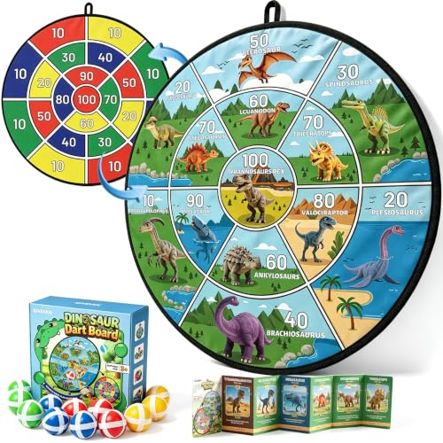 Givevan Outdoor Games for Kids Ages 4-8,Dinosaur Toys for Kids 3-5, Dart Board Outside Toys Backyard Activities Games, Birthday Gifts for 3 4 5 6 7 8 Year Old Boys Girls - image 1