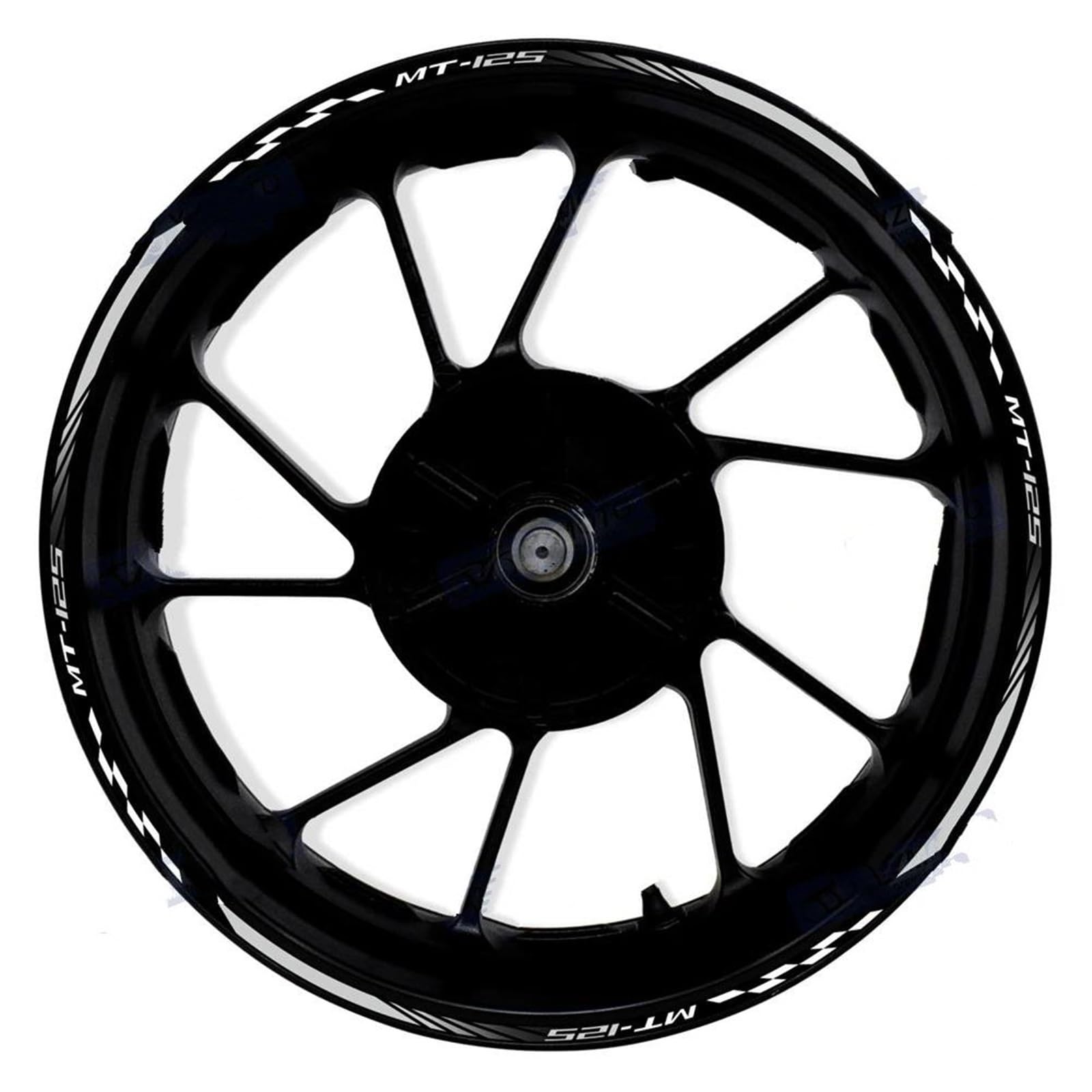 Motorcycle Front Rear Wheel Sticker Tire Inner Stripe Reflective Rim Decal Stickers for Yamaha MT-125 MT125 Motorbike(Color16)