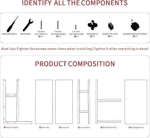 Miniatura 7 de Escritorio de pie móvil, escritorio para laptop, altura ajustable, mesa con ruedas, estaciones de trabajo de computadora de almacenamiento de doble