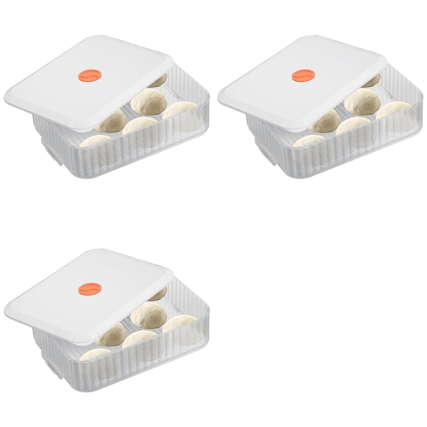Hndhbfgrt 3X Pizza Dough Proofing Box, Stackable Pizza Dough Container W/Lid, Bread Fermentation Storage Boxes, Dough Rising Box