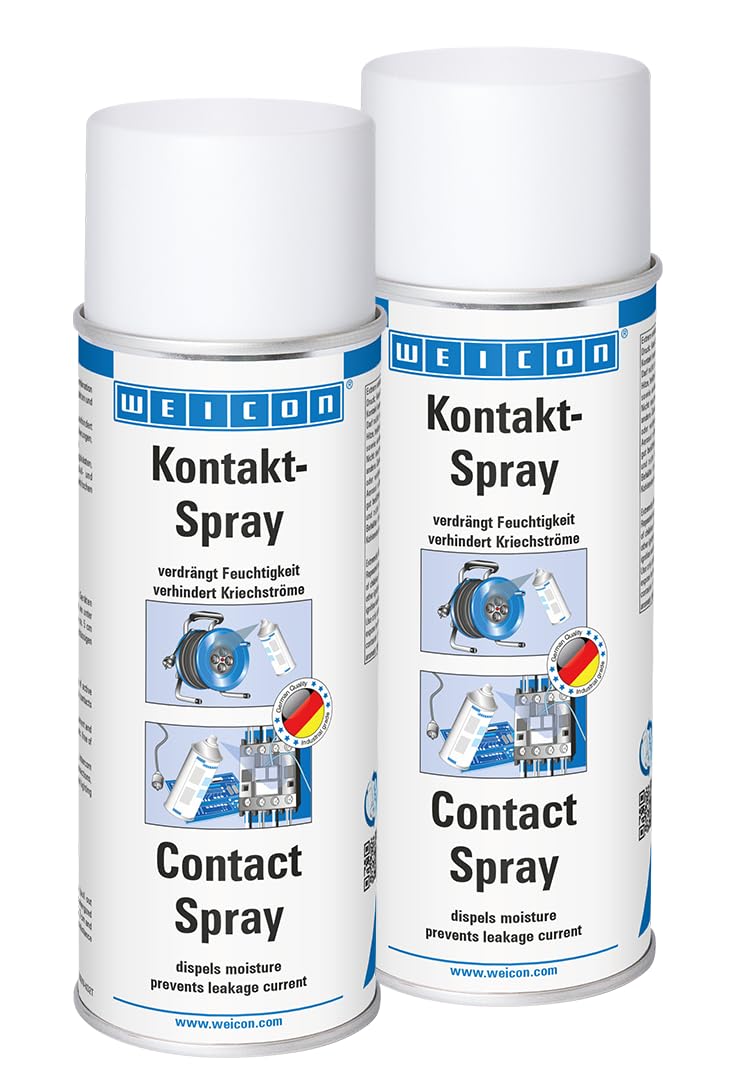 WEICON Kontakt-Spray 400 ml Pflege & Schutz elektronischer Kontakte transparent 2er Set