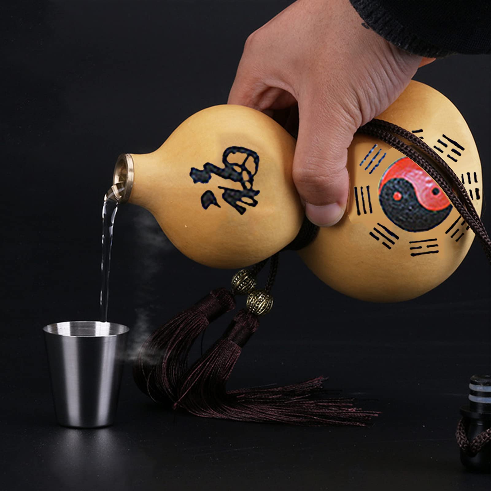 Sake Wine Gourd Jug, Pure Natural Outdoor Portable Water Bottle