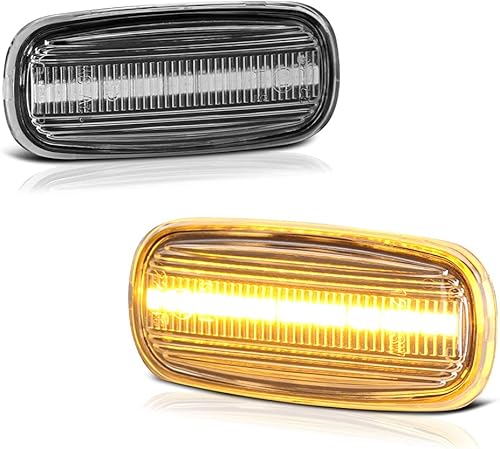 VIPMOTOZ Luz indicadora lateral LED ámbar de repuesto para Audi A4 S4 A6 A8 Allroad TT Quattro, carcasa cromada, juego de 2 piezas para el lado del