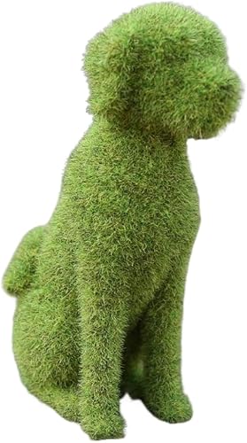 Miniatura 5 de Neroyaner Estatuas de jardín, adornos de césped, adorno de perro flocado, figuras de perro Gareden, estatua flocada de cachorro para decoración de