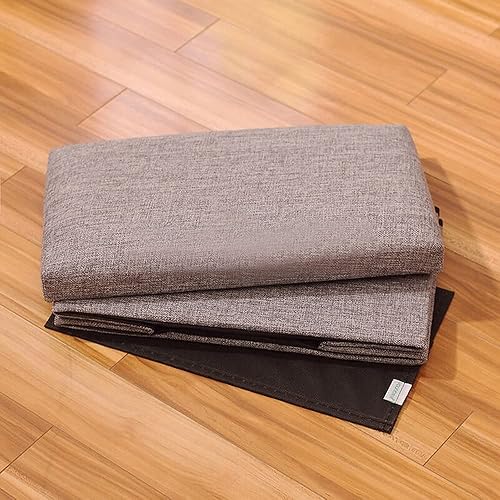 Miniatura 5 de FS-LN01, organizador para almacenamiento de ropa, con revestimiento, plegable, tipo Ottoman, cubo con escalón para descansar los pies, para living,