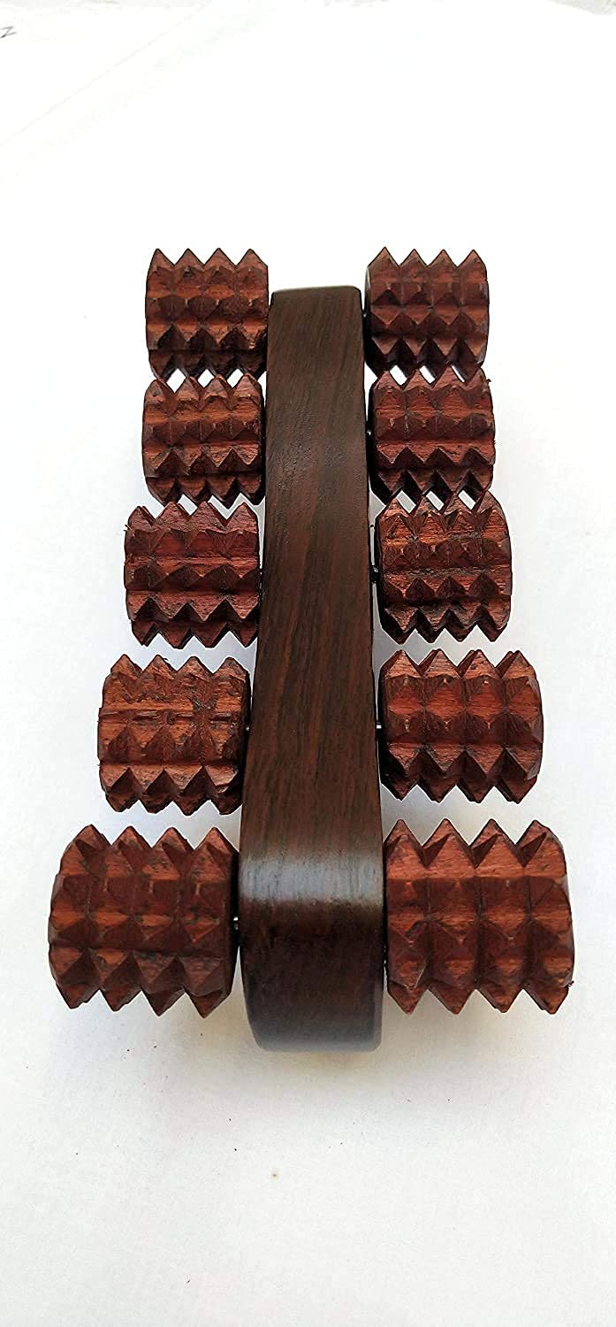 Wooden body massage, 8 wheels, handheld roller design wooden roller foot cargo body stress buster and accuPressure point device relaxation product health product foot mossagar and foot pain relief Wooden body massage, 8 wheels, handheld roller design wooden roller foot cargo body stress buster and accuPressure point device relaxation product health product foot mossagar and foot pain relief