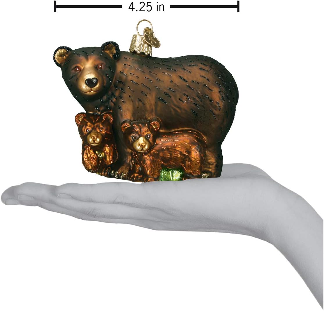 Old World Christmas Animal Collection Glass Blown Ornaments for Christmas Tree Bears