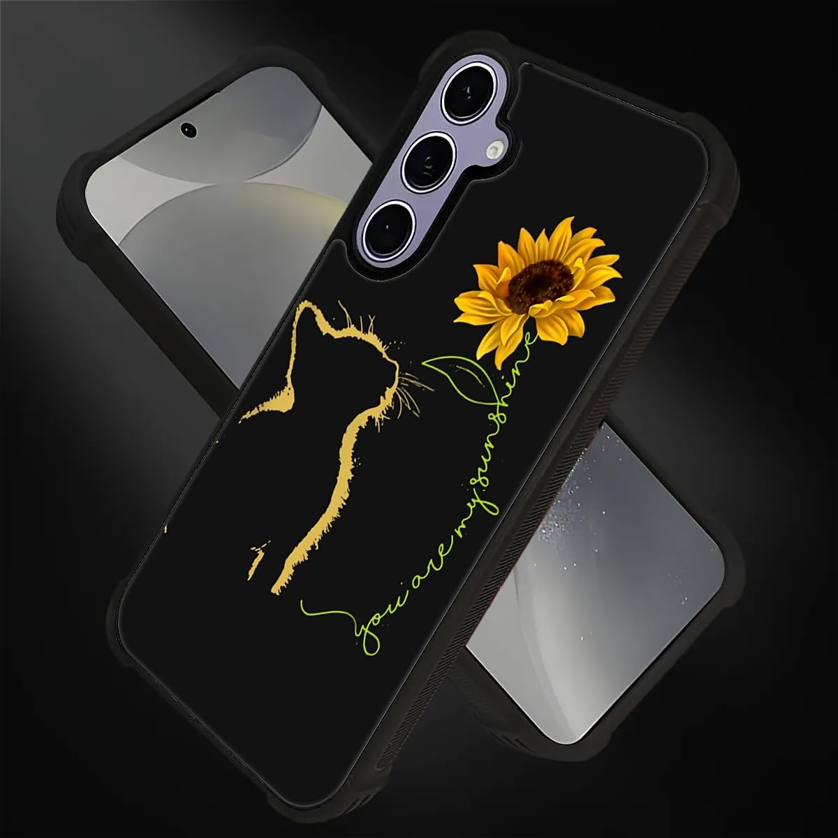 CARLOCA Hülle Für Google Pixel 8A – Lustige Katze Mit Sonnenblumen, Stoßfest & Kratzfest, TPU & Polycarbonat