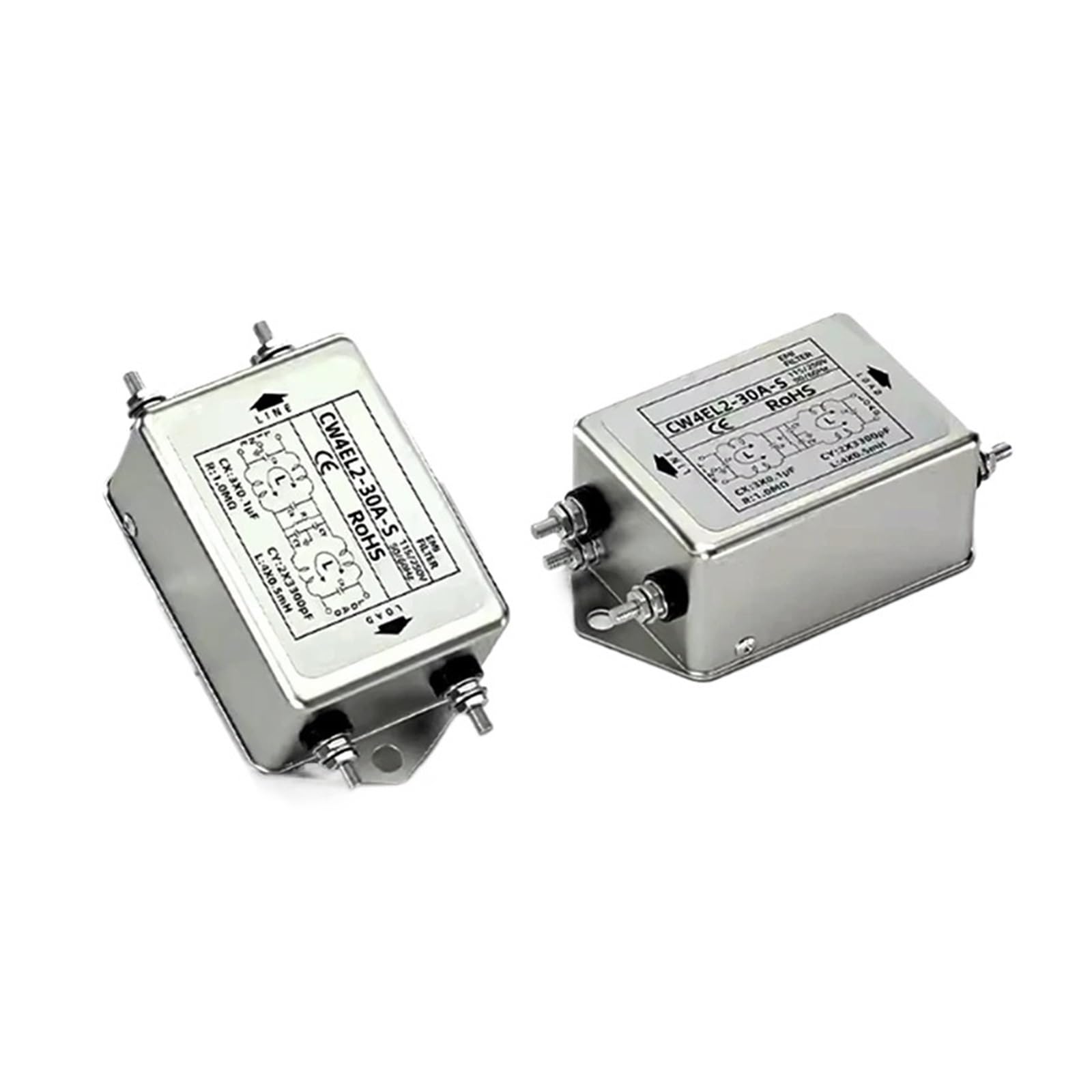 MBPAIHOP 1pcs Single phase bipolar power filter CW4EL2-S 3A/6A/10A/20A/30A circuit purification anti-interference bolt type CW4L2-10A-S(CW4L2-6A-S)