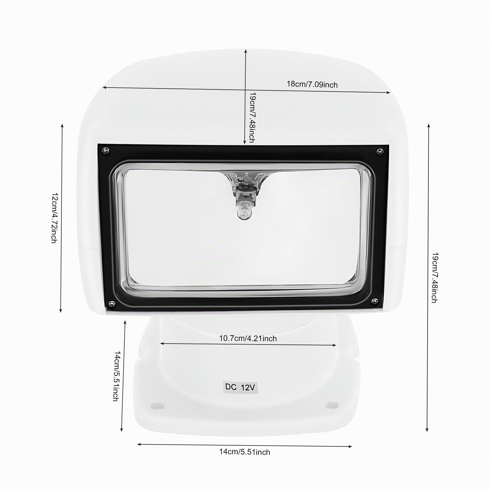 Projecteur de Recherche Pour Bateau Rechargeable - Télécommande - Super Lumineux 2500 Lumens - Grande Capacité - Durable - Léger