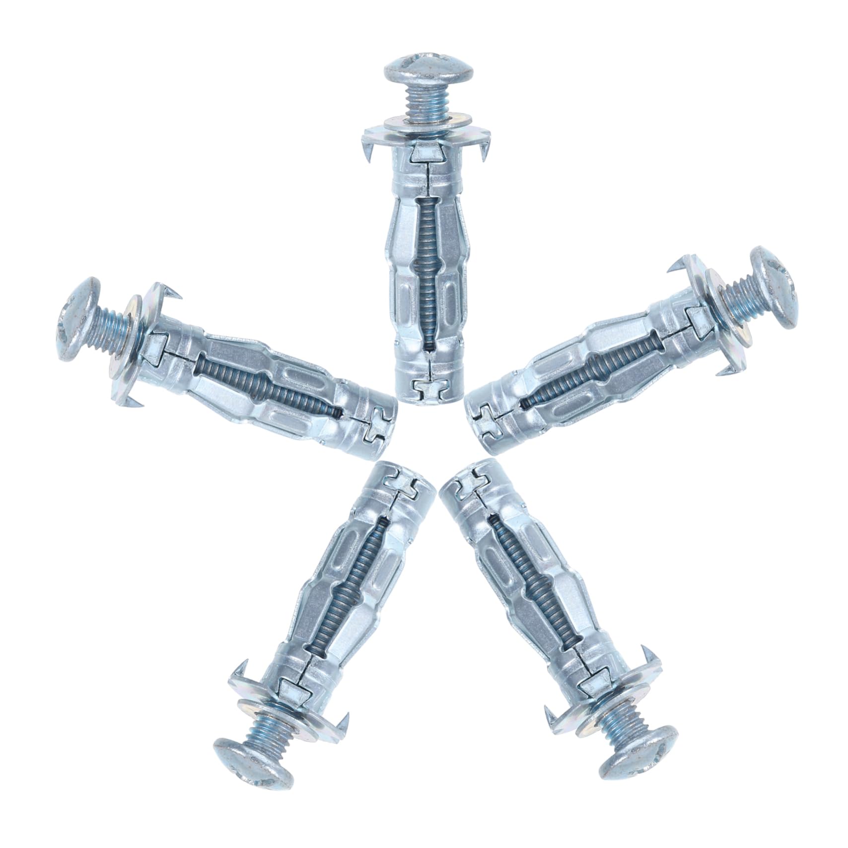 KICHOUSE 5pcs Carbon Steel Hollow Wall Anchors Bolts for Drywall Heavy Duty Secure Mounting Expansion Screws Wall Concrete Eye Bolt Set