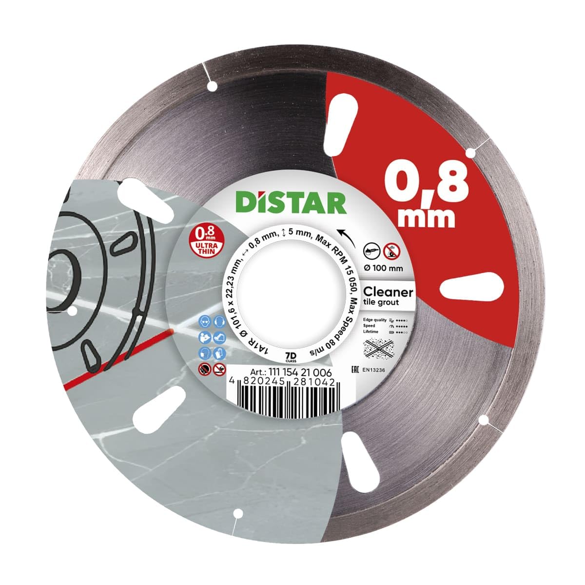 DISTAR Diamond Cutting Disc 1A1R 100 Cleaner, Silver