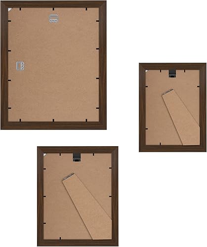 Miniatura 5 de Americanflat Juego de 7 marcos de pared de color nogal, un marco de 11 x 14 pulgadas, dos marcos de 8 x 10 pulgadas y cuatro marcos de 5 x 7