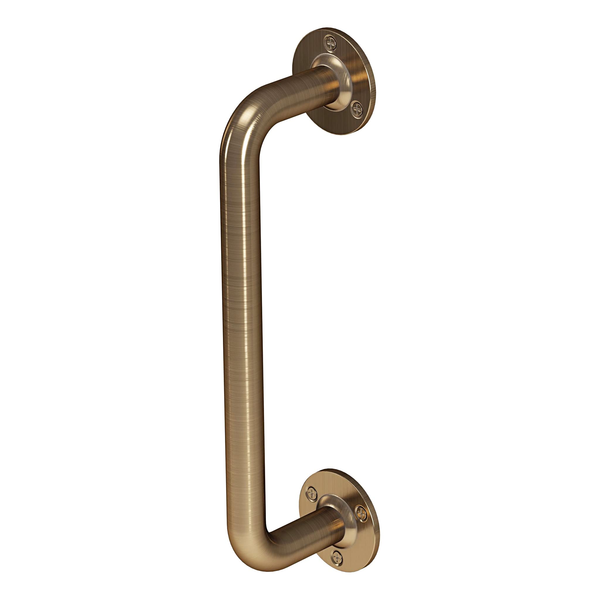 Rothley Grab Rail Mobility Disability Aid - Antique Brass Handle Bathroom Outdoor - 305x25mm