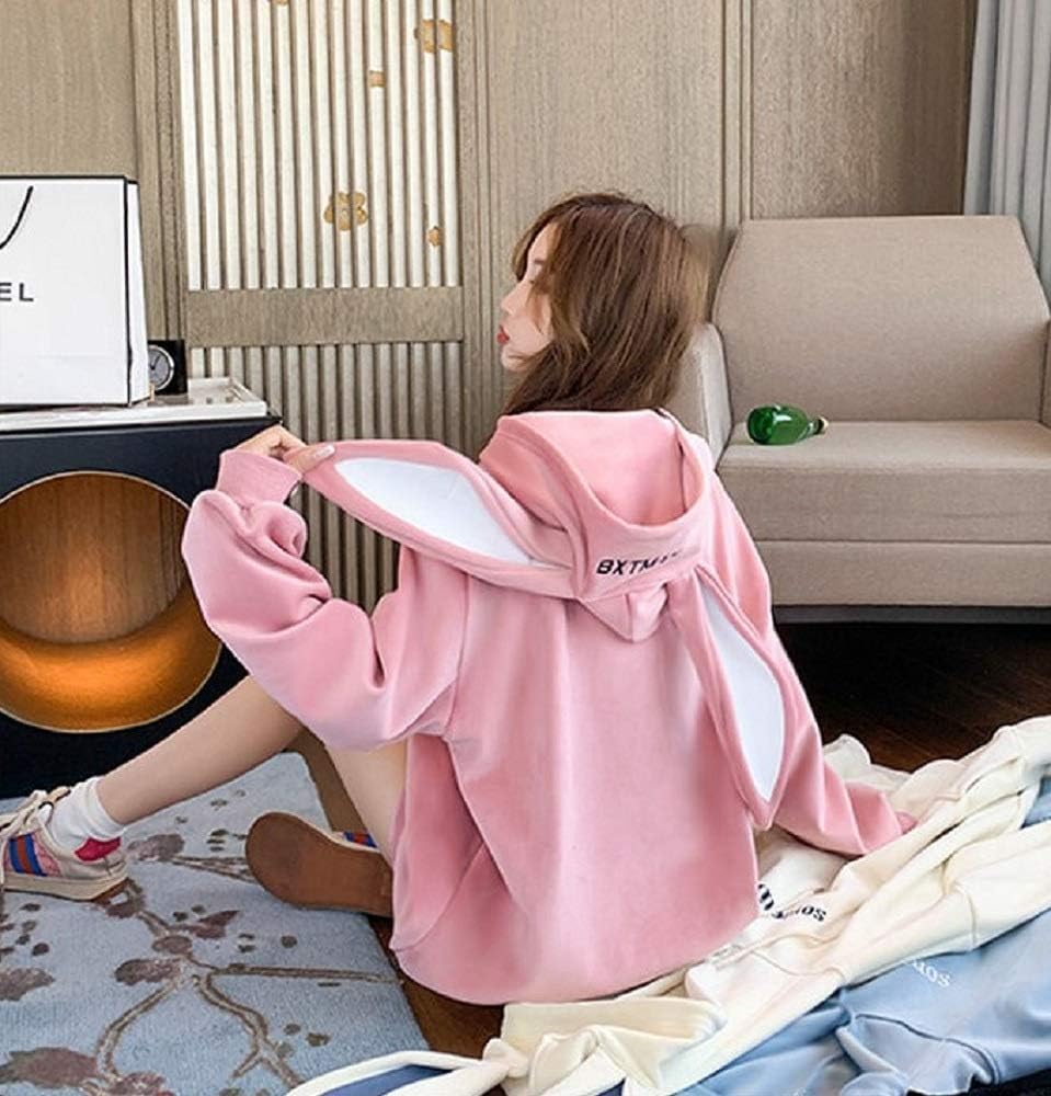 Amazon.co.jp: パーカー うさ耳 ビッグシルエットパーカー ピンク 長袖