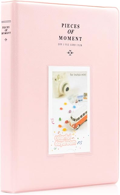 128 Pockets Photo Album for Fujifilm Instax Mini LiPlay 11 7s 8 8+ 9 25 26 50s 70 90 Instant Camera, Polaroid Snap SnapTouch PIC-300 Z2300 Mint Zip Instant Camera Printer (Pink)