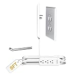 Sleek Socket No Shock Child Protector, Outlet & Plug Concealer for Inverted Outlets, Protective Cord Clips, 8-Foot Flat Extension Cord with Multiple Outlets, Baby Proofing from Chewing Dangerous Cords