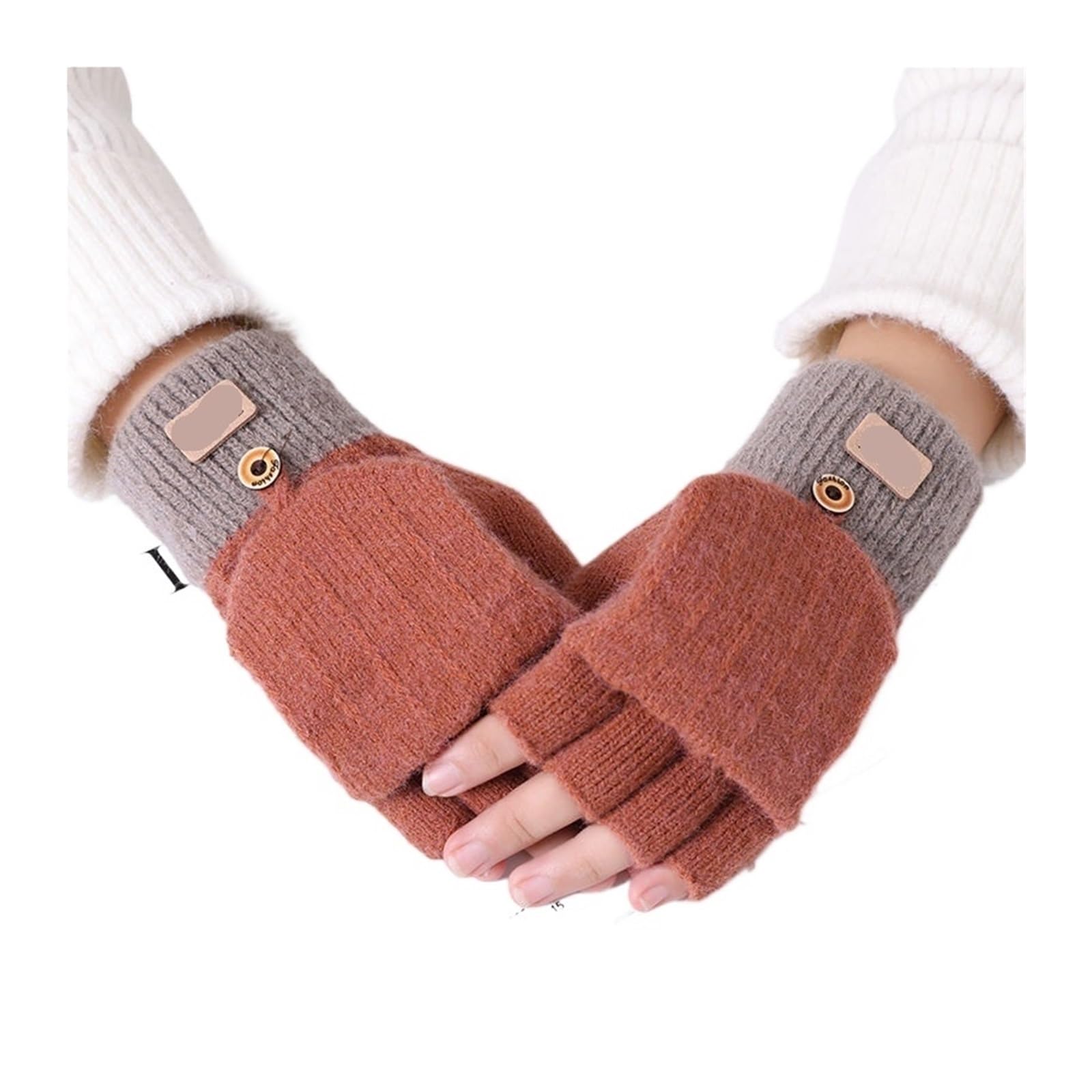 Guantes De Punto Guantes de Invierno sin Dedos for Mujer con Cubierta Protectora for sólido Unsex Hombres cálidos para Caminar Y Correr