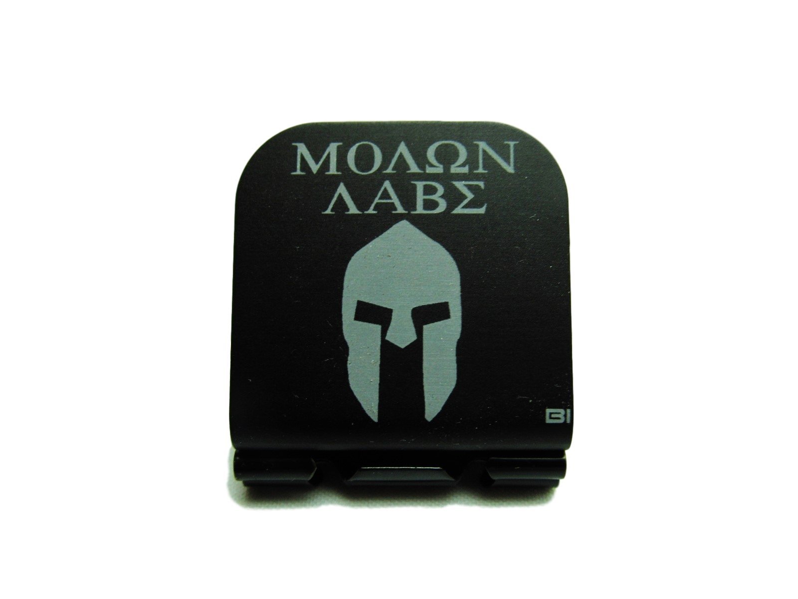 Thunderbolt GunworksMolan Labe With Spartan Helmet Laser Etched Hat Clip Black