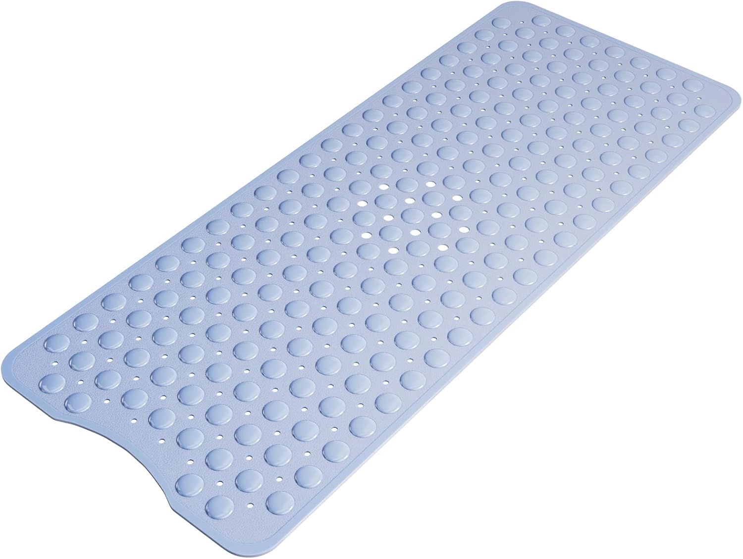 AmazerBath Shower Mat Non Slip 40 x 16 Inches, Shower Stall Mats with Suction Cups and Drain Holes, Non Slip Bath Mat for Tub for Elderly & Kids, Baby Blue
