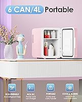 CUTIEWORLD 4L Skincare Fridge with Dimmable LED Mirror - Pink Mini Cooler & Warmer for Makeup, Bedroom, Car, Office, Dorm