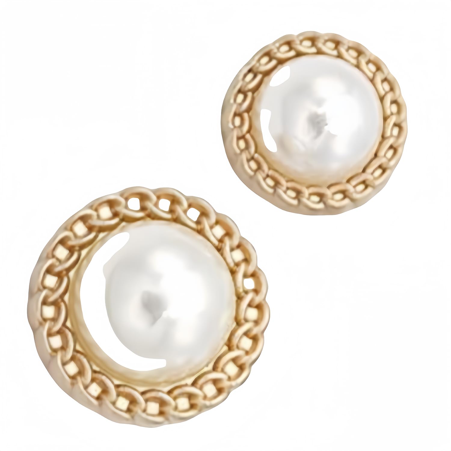 5PCS Pearl Gold Metal Women Coat Buttons for Clothing Sweater Decoration Sewing Crafts Accessories