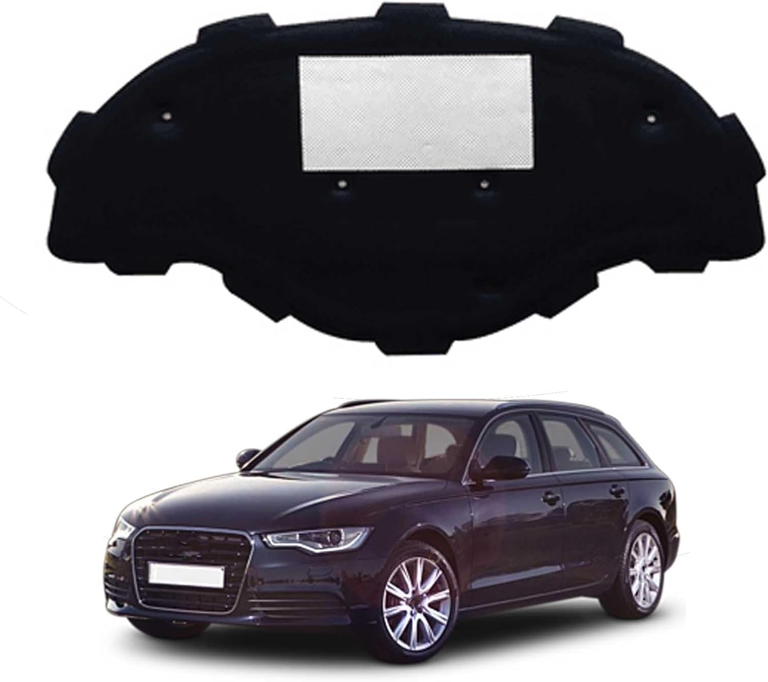 Liufangfc Normal Bonnet Insulation Mat 10Mm For Audi A6 C7 2012-2018 – Fireproof Engine Sound Deadening & Heat Shield Acoustic Liner With Clips