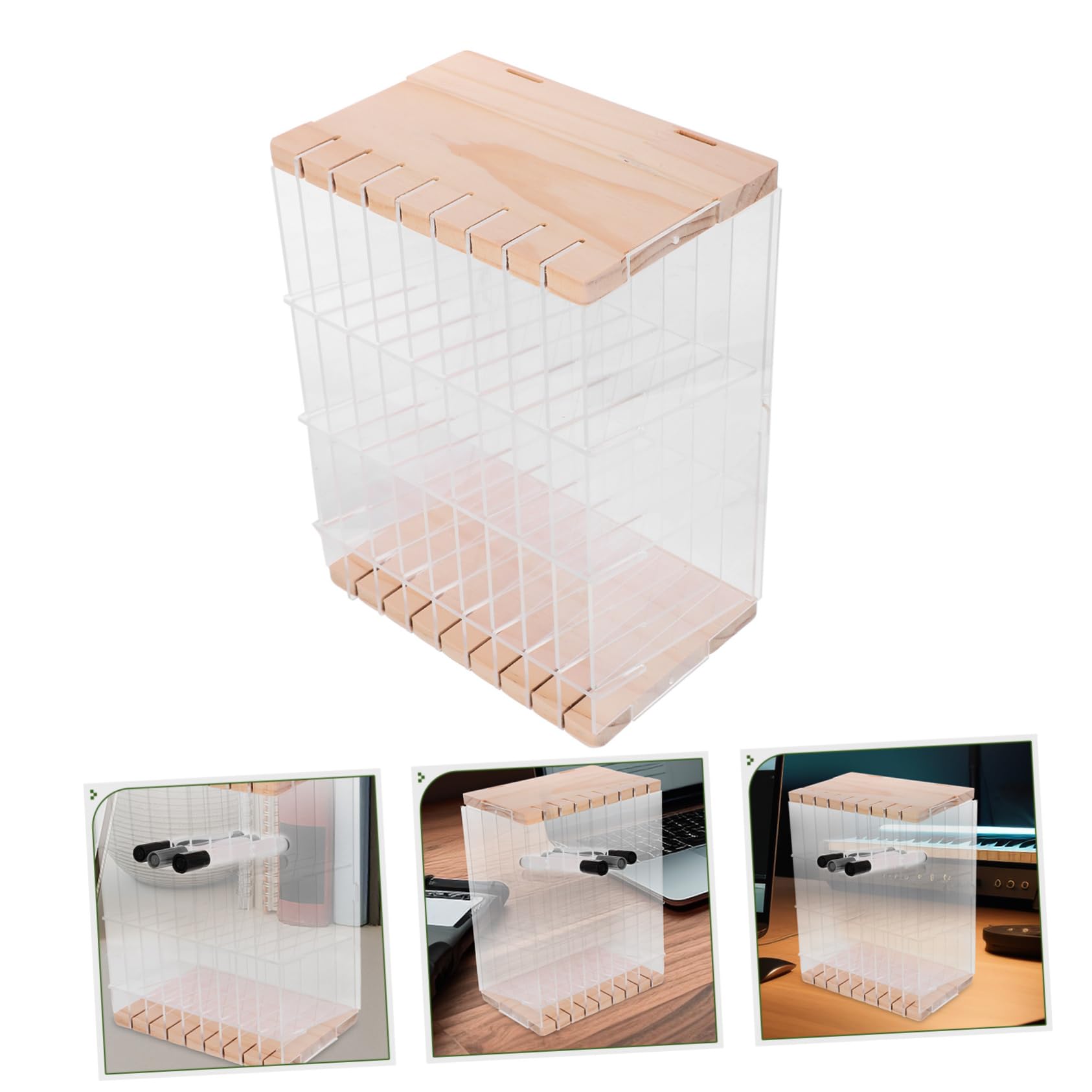 Angoily Acryl Stiftehalter mit Fächern für Schreibtisch, Büro und Schule