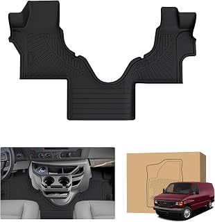Peleus Floor Mats for Ford Econoline/E-Series E150/E250/E350/E450 2025-2007,All Weather TPE Rubber Custom Fit Liners for 1st Row Bucket Seats, Econoline/E-Series Accessories