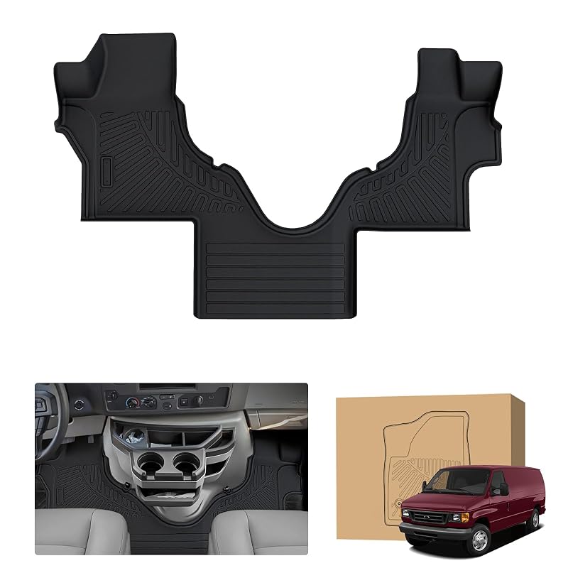 Peleus Tapete Automotivo Sob Medida em TPE para Ford Econoline E-Series E150 E250 E350 E450 2007–2025, Banco Dianteiro, 1 unidade