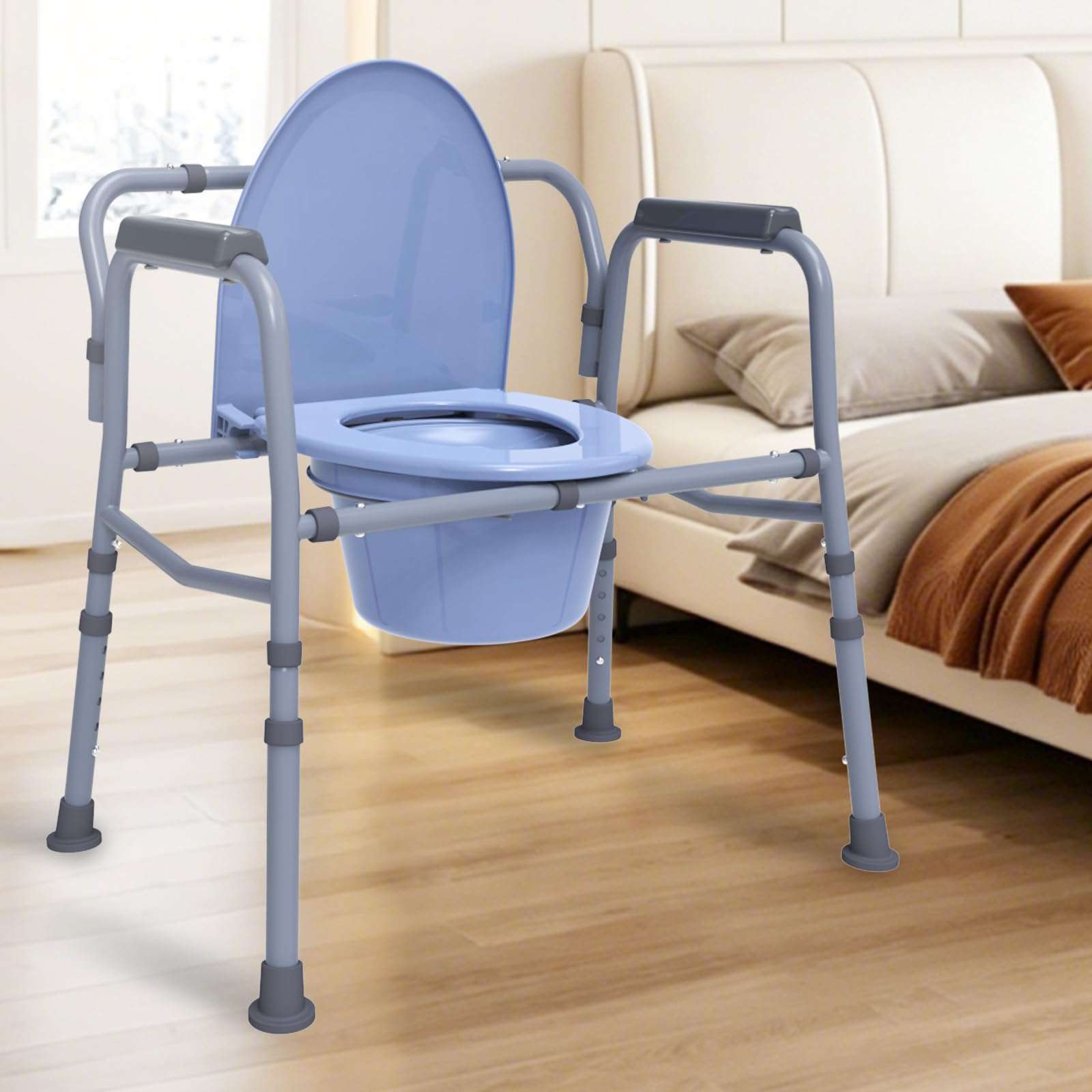 Bedside Commode Toilet - 3-in-1 Adjustable -7