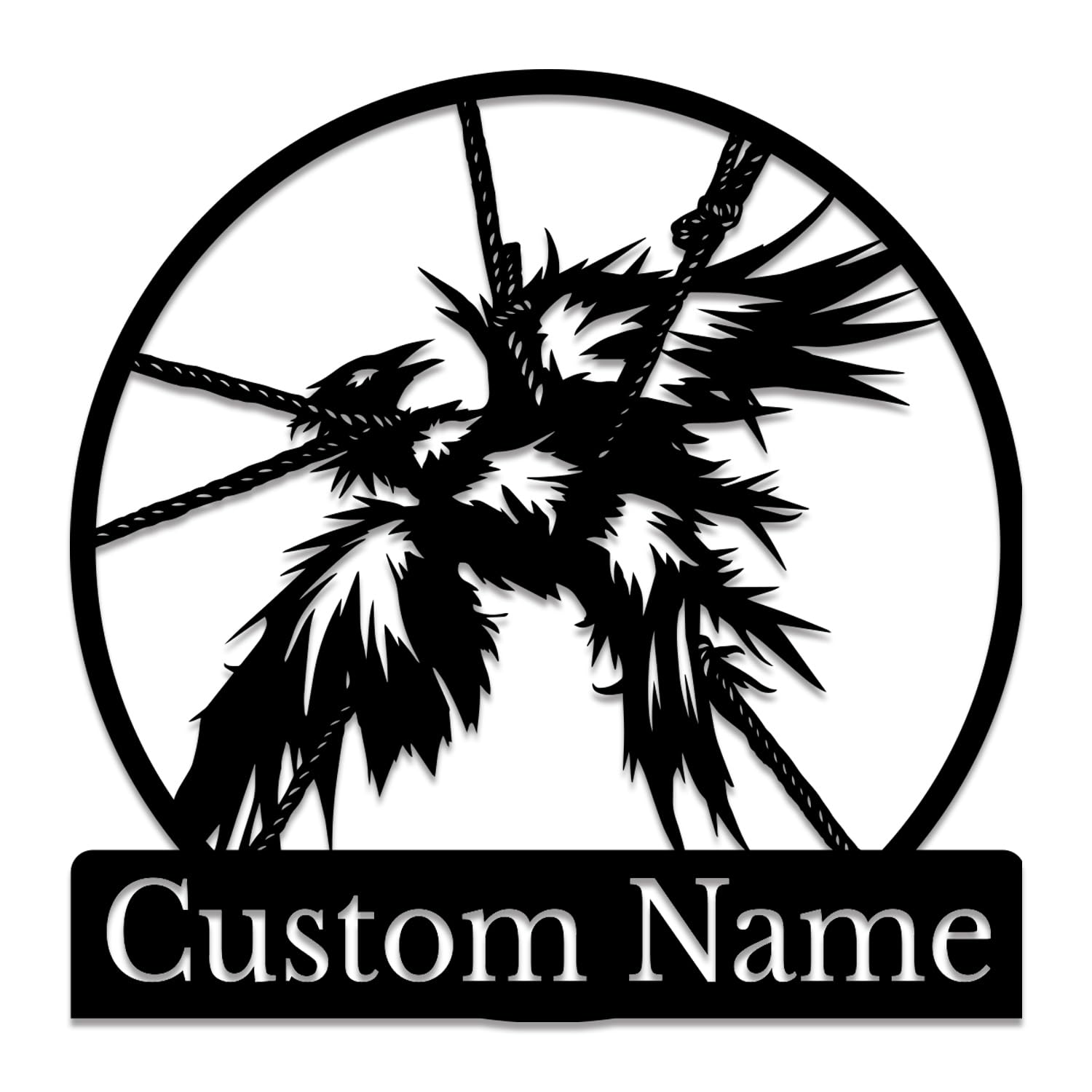 Custom Crow Metal Sign,Personalized Black Crow Name Sign,Raven Birdwatch Home Decor,Gift for Bird Lover,Custom Metal Signs (Crow A)
