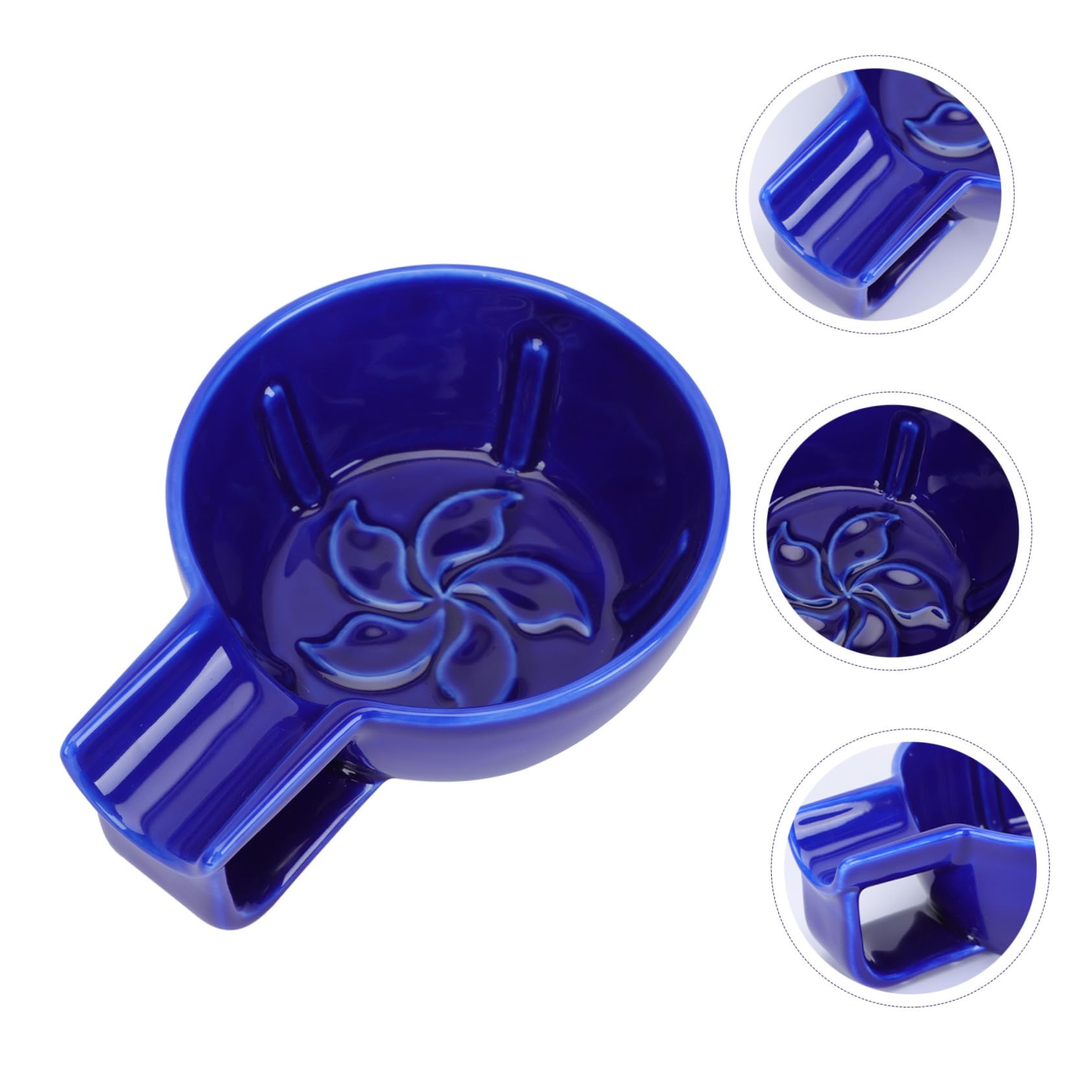 Ciotola da Barba in Ceramica Blu con Liscio e Bocca Larga Ciotola per Sapone da Rasatura Maschile Accessorio Pratico e Resistente per Uso Quotidiano