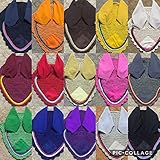 Horse Fly Bonnet 15 Colors Double Piping Ear Net Fly Veil Mask Hand Made Breathable Cotton Crochet Full Cob Pony Tack Equestrian Shows (Full, Orange)