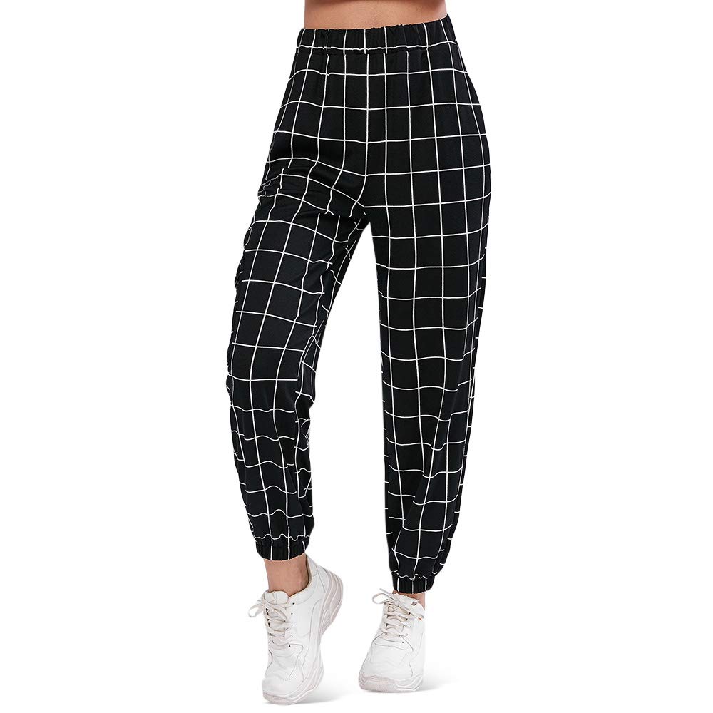 ZAFUL Womens Flap Pocket Cargo Pants Chain Jogger Pants Elastic Waist Baggy Workout Pants