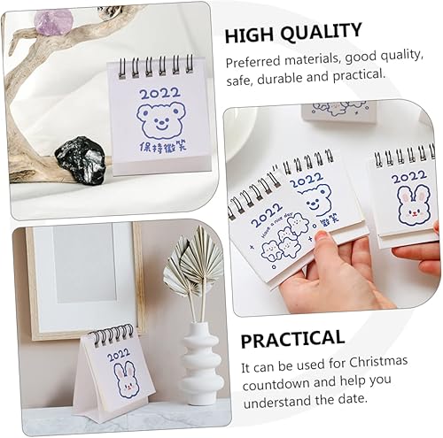 Miniatura 3 de Ciieeo Calendario de encuadernación de alambre 2022, calendario de escritorio 2022, calentador de escritorio, calendario de oficina, calendario de