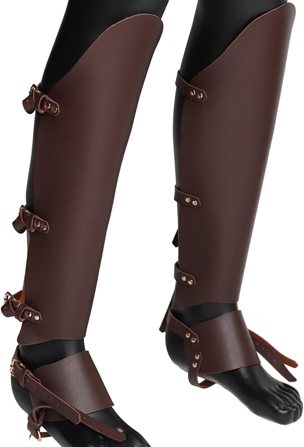 Faux Leathers Boot Cover Spats Medieval Gaiters Knight Warrior Leg Guards Costume Accessories For Halloween
