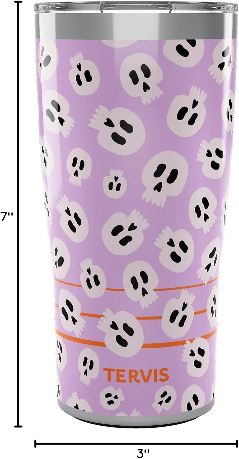 Tervis Traveler Skullicious Triple Walled Insulated Tumbler Travel Cup Keeps Drinks Cold & Hot, 20oz, Stainless Steel - Image 9
