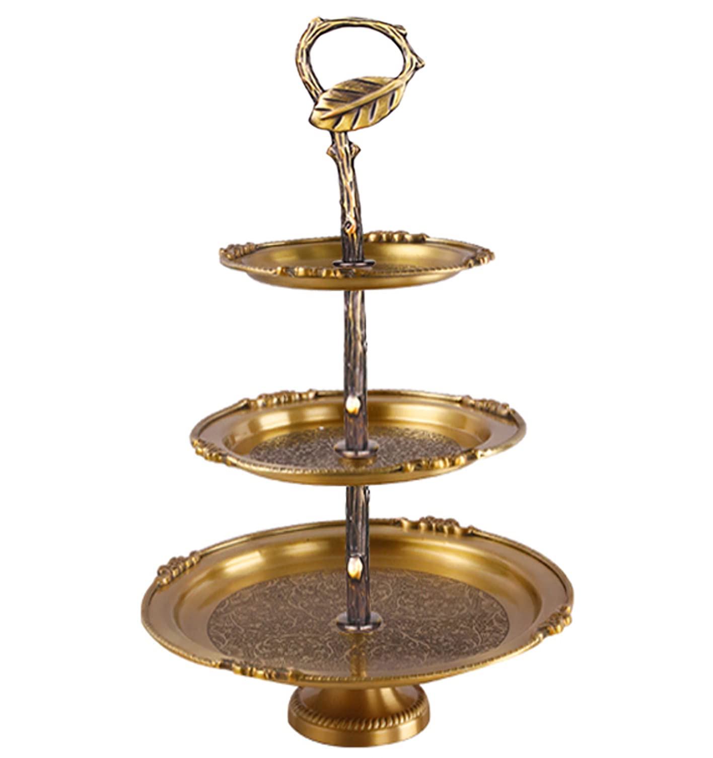 Soporte para cupcakes de 3 niveles de 13.5 pulgadas, soporte de corona de molde de metal, para hacer tú mismo, para platos de frutas, bandeja de aperitivos, piezas de repuesto para decoración de
