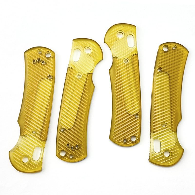 1 Pair Ultem Scales Fits for Griptilian 550 551, Clear PEI Handle Patch with 3 Sets Screws DIY Replacement Accessory