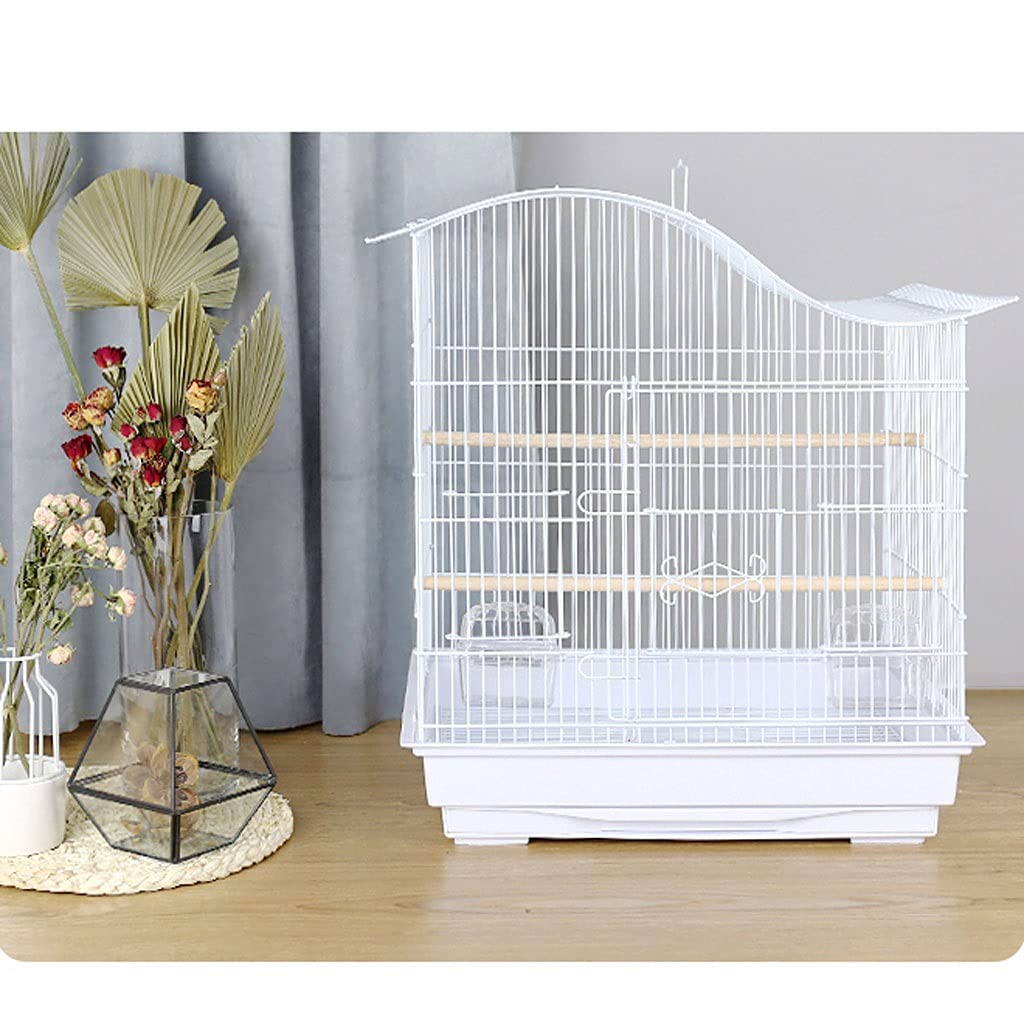 Gabbia Voliera Gabbia di medie dimensioni Cage Cage Cage Cage Home Metal Peony Tiger Skin Pearl Uccello con manico e scatola di alimentazione, adatto per parrocchetti, canarini, uccelli d'amore Bird C